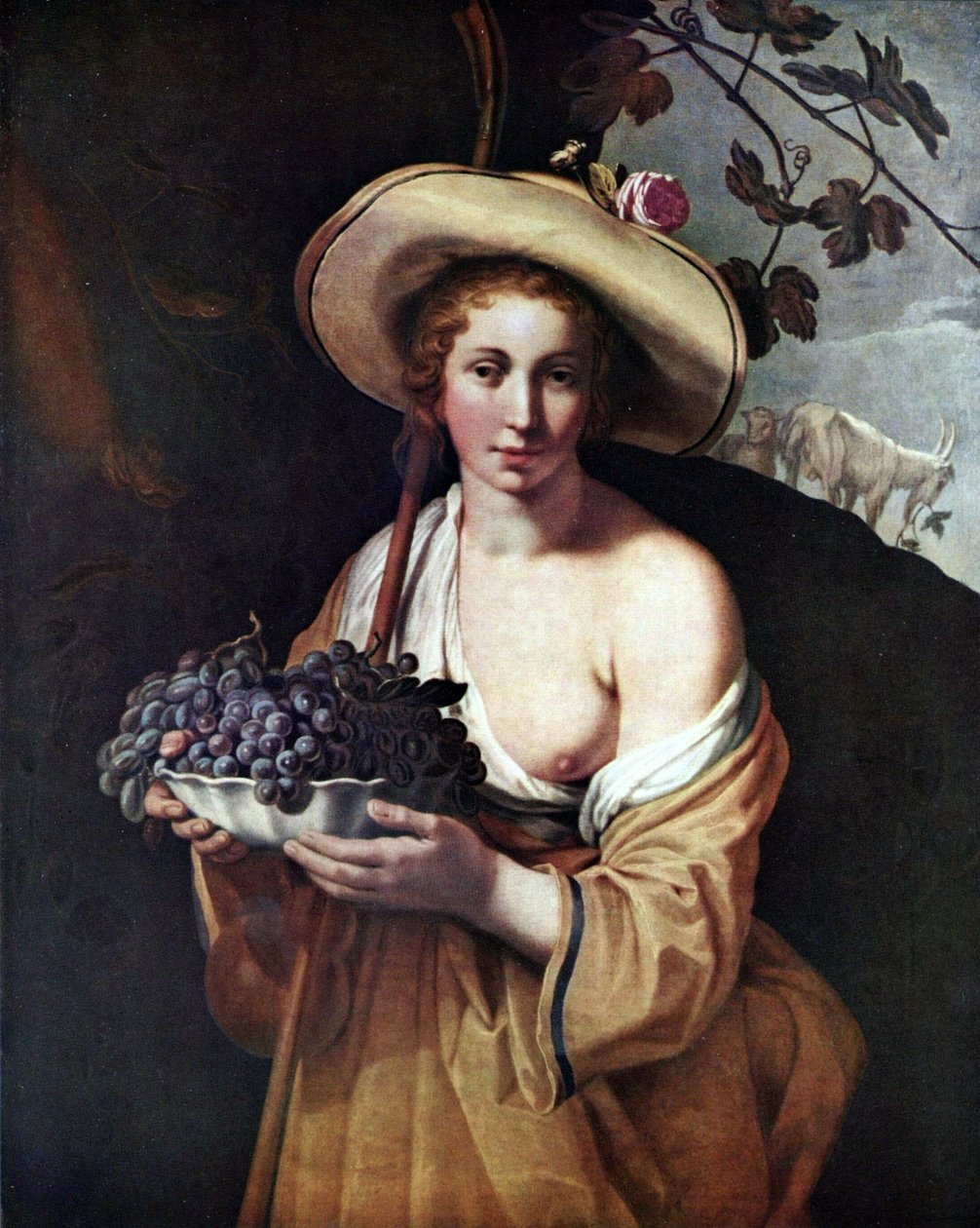 Saksan kieli: Shepherdess with Grapes Shepherdess with Grapes (saksankielinen) tekijältä Abraham Bloemaert