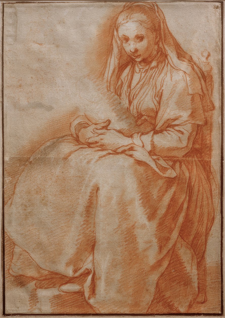 Istuva nainen lapsen kanssa tekijältä Abraham Bloemaert