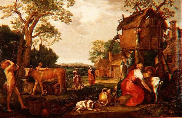 Hagarin ja Ismaelin karkottaminen tekijältä Abraham Bloemaert