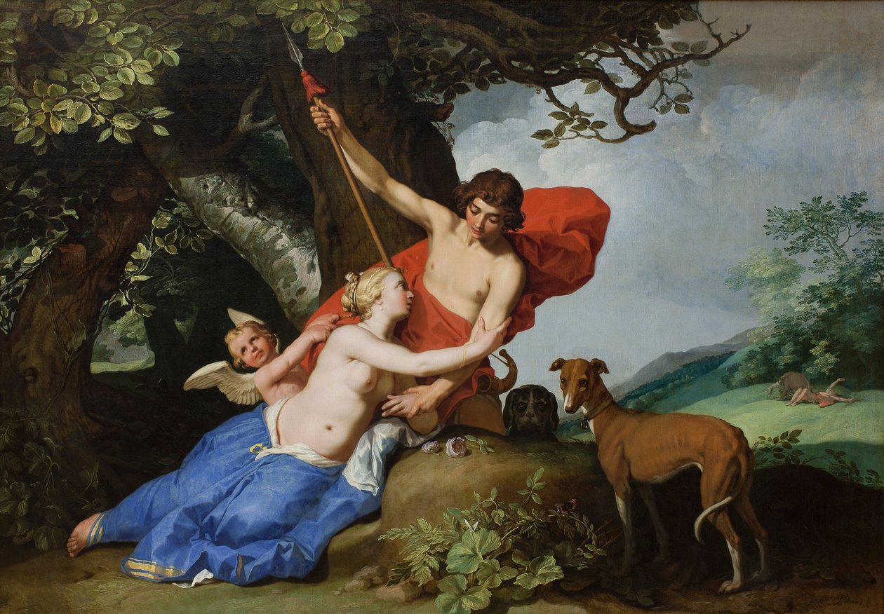 Venus ja Adonis, 1632 tekijältä Abraham Bloemaert