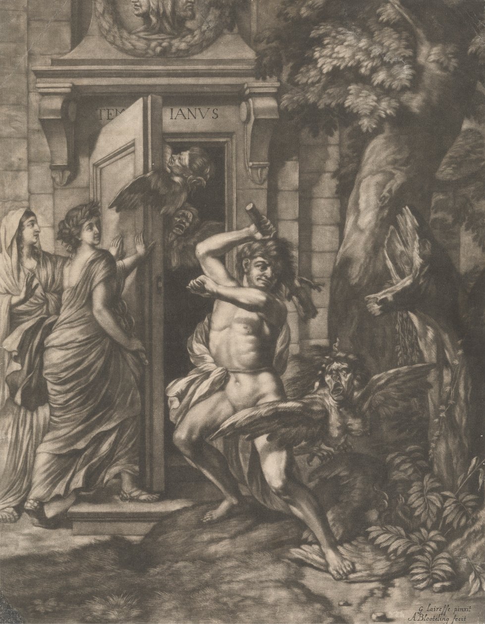 Hercules ennen Januksen temppeliä tekijältä Abraham Blooteling