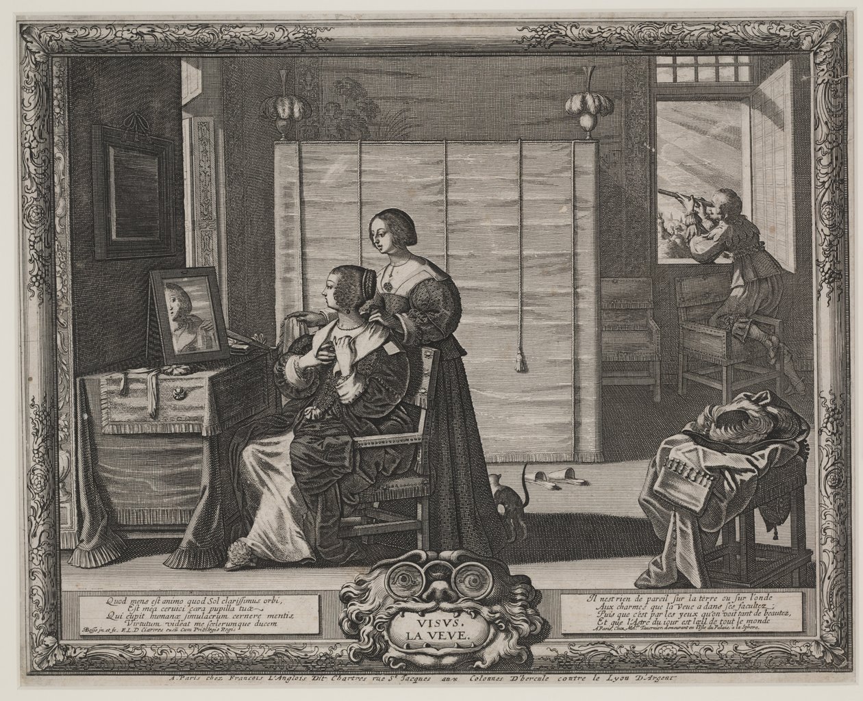 Näkymä (La Veue), n. 1635-38 (kaiverrus ja etsaus) tekijältä Abraham Bosse