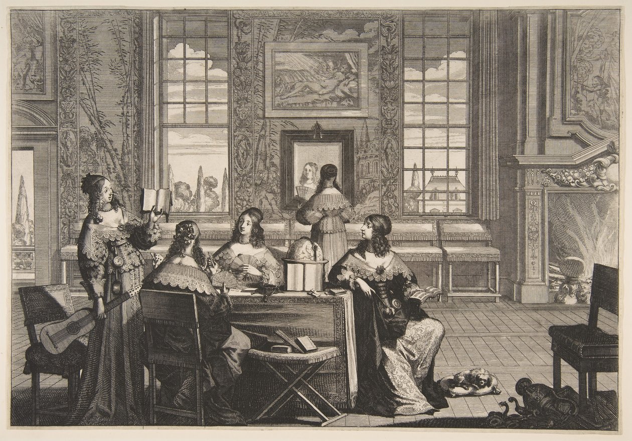 The Foolish Virgins Conversing, n. 1635. tekijältä Abraham Bosse