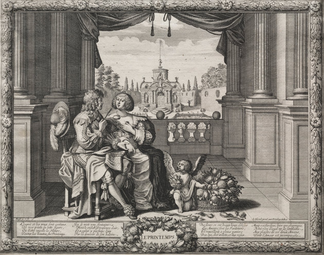 Neljä vuodenaikaa: Kevät, 1635. tekijältä Abraham Bosse