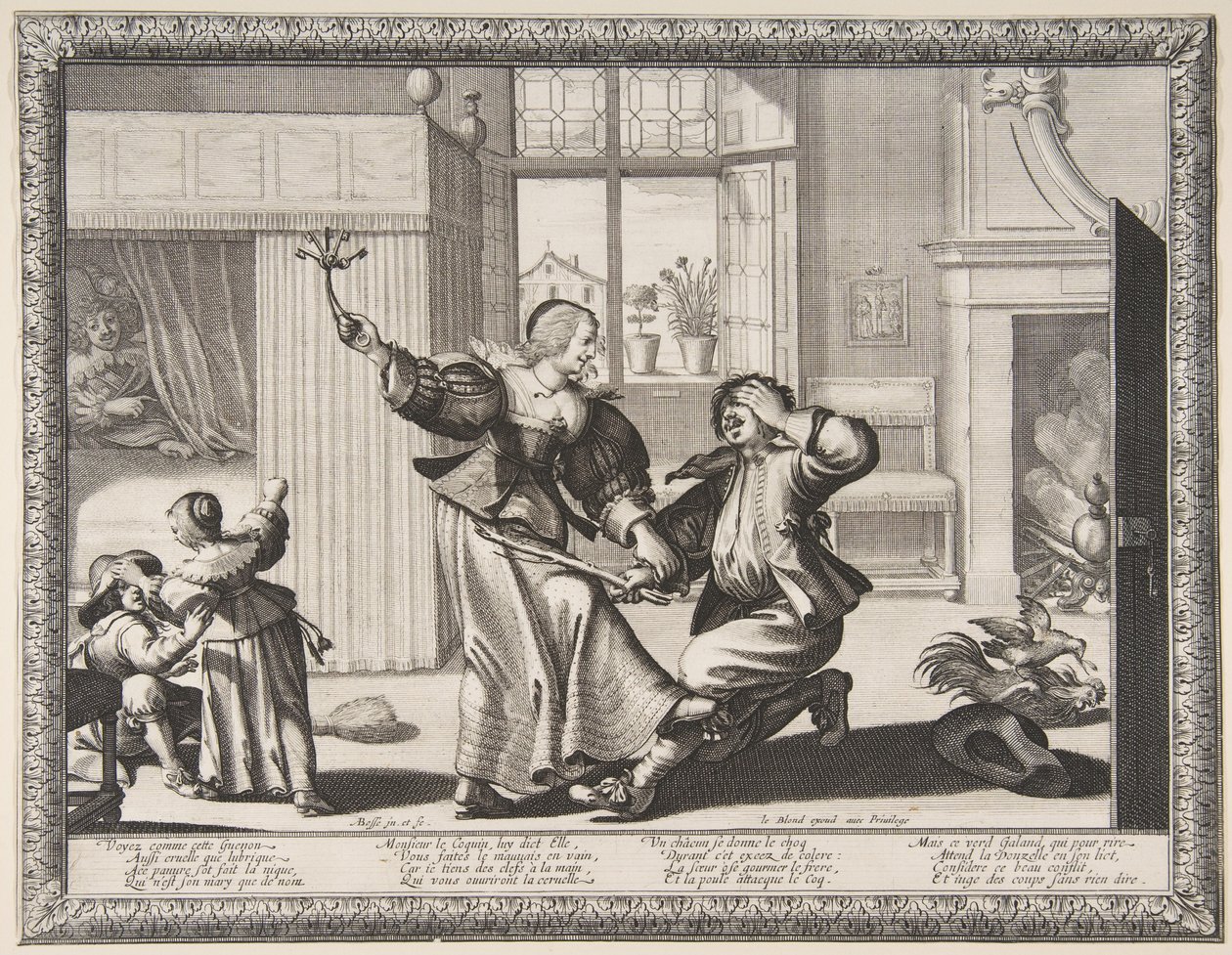 The Husband-Beater, n. 1633 (etsaus ja kaiverrus) tekijältä Abraham Bosse