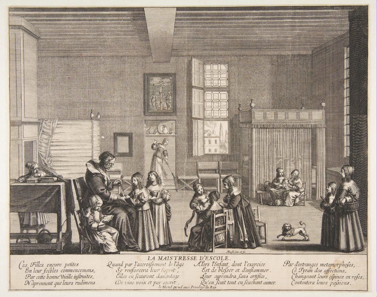 Kouluemäntä, n. 1638. tekijältä Abraham Bosse