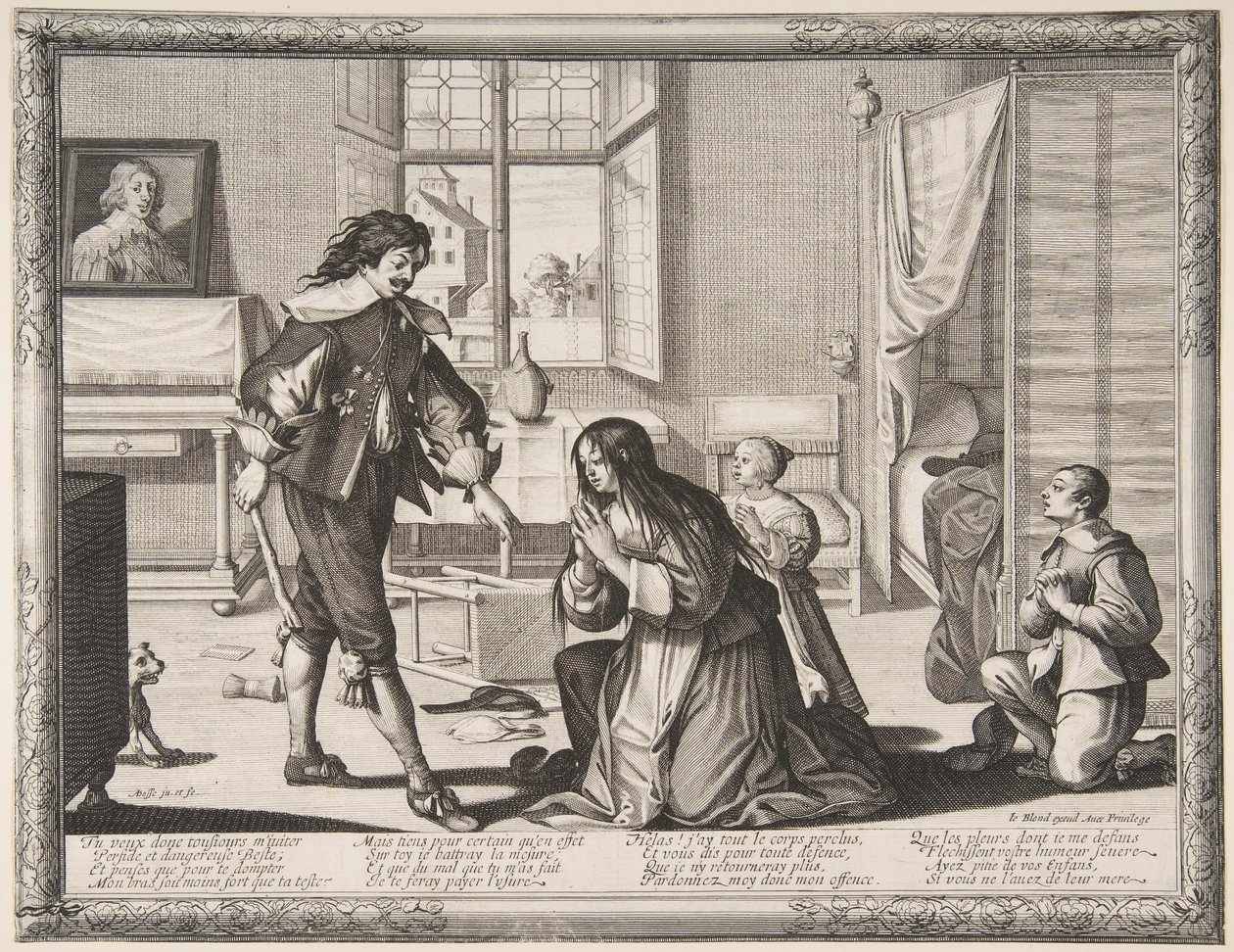 The Wife-Beater, n. 1633. tekijältä Abraham Bosse