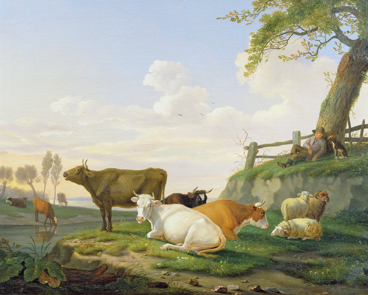 Lehmät ja paimen tekijältä Abraham Bruiningh van Worrell