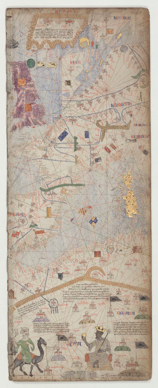 Katalonian atlas, arkki 6, 1375 tekijältä Abraham Cresques