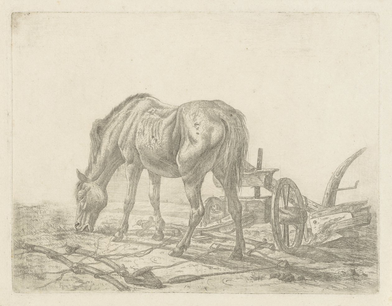 Kouluttamaton hevonen auralla tekijältä Abraham Hendrik Winter