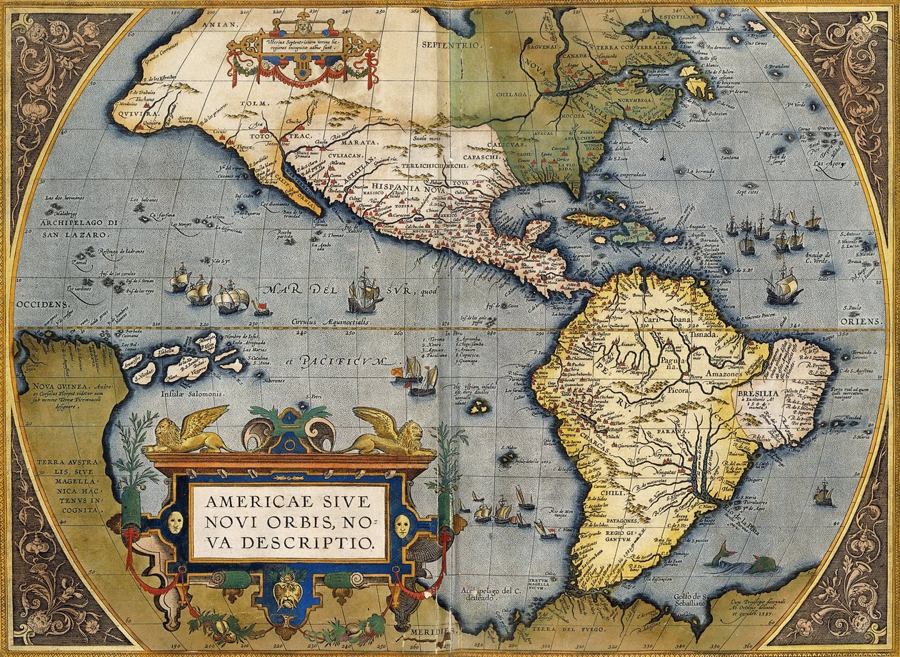 Amerikan kartta, 1612 tekijältä Abraham Ortelius