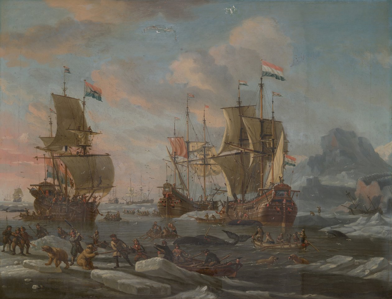 Alankomaiden valaanpyyntilaivasto, 16901700. tekijältä Abraham Storck