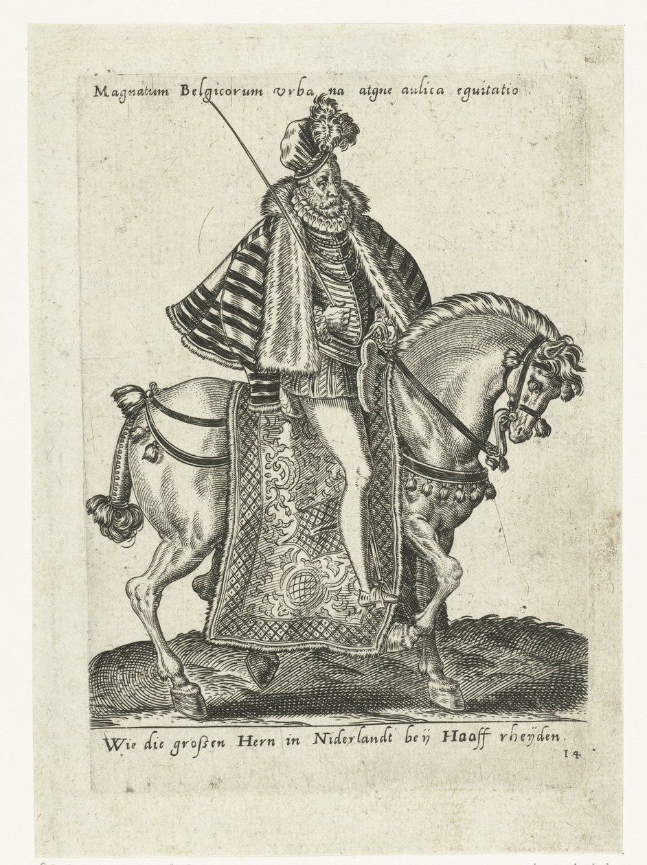 Hollantilainen herrasmies hevosen selässä tekijältä Abraham de Bruyn (attributed to)