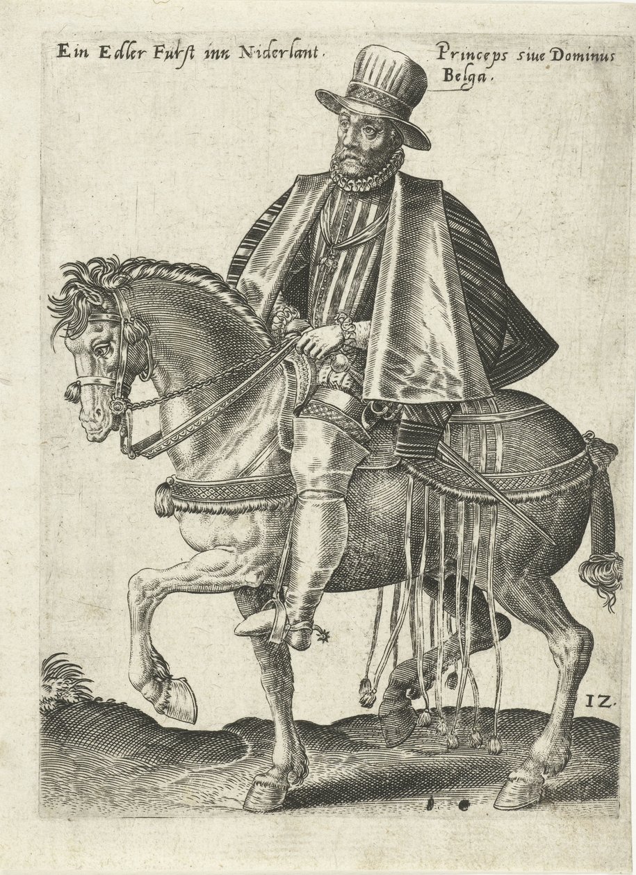 Hollannin prinssi hevosen selässä tekijältä Abraham de Bruyn (attributed to)