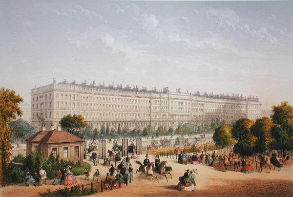 Hyde Park Gardens, n. 1862 (väri litho) tekijältä Achille Louis Martinet