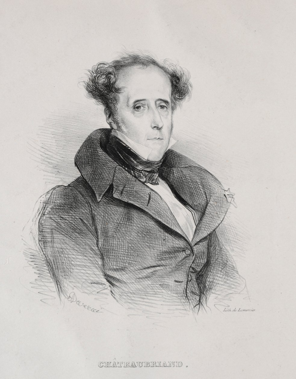Francois Rene Auguste Victome de Chateaubriand. tekijältä Achille Devéria