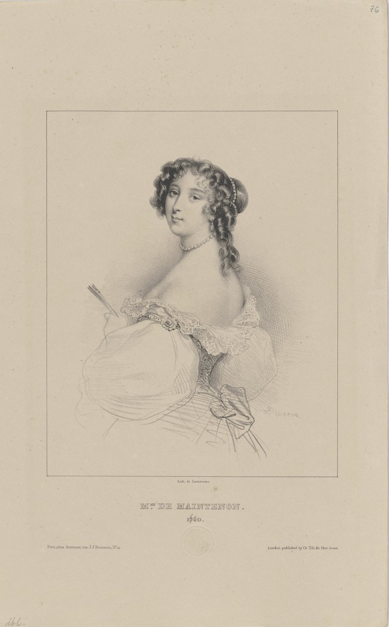 Françoise dAubigné, Marquise de Maintenon 1635-1719, 1830-1840. tekijältä Achille Devéria