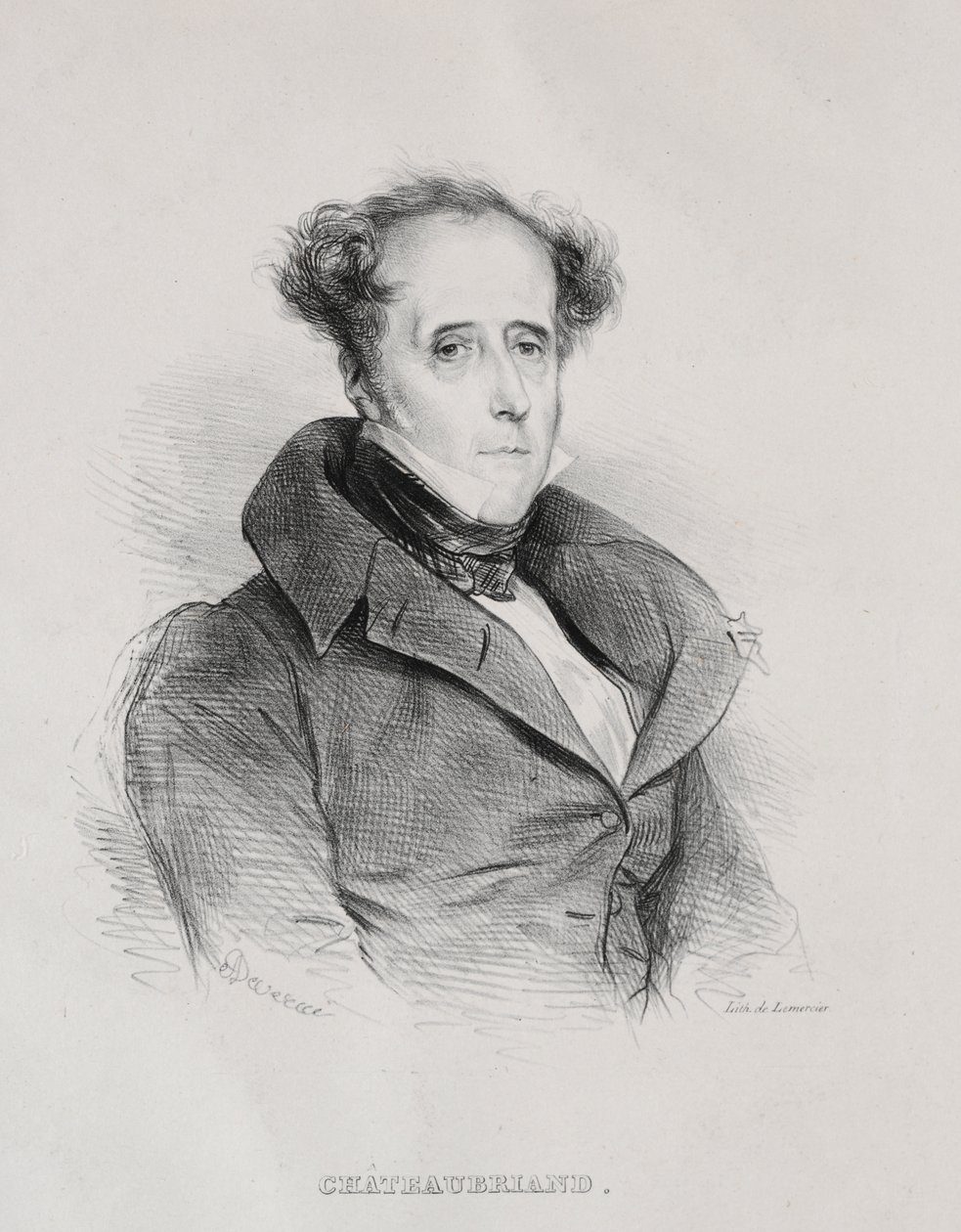 Francois René Auguste Victome de Chateaubriand tekijältä Achille Devéria