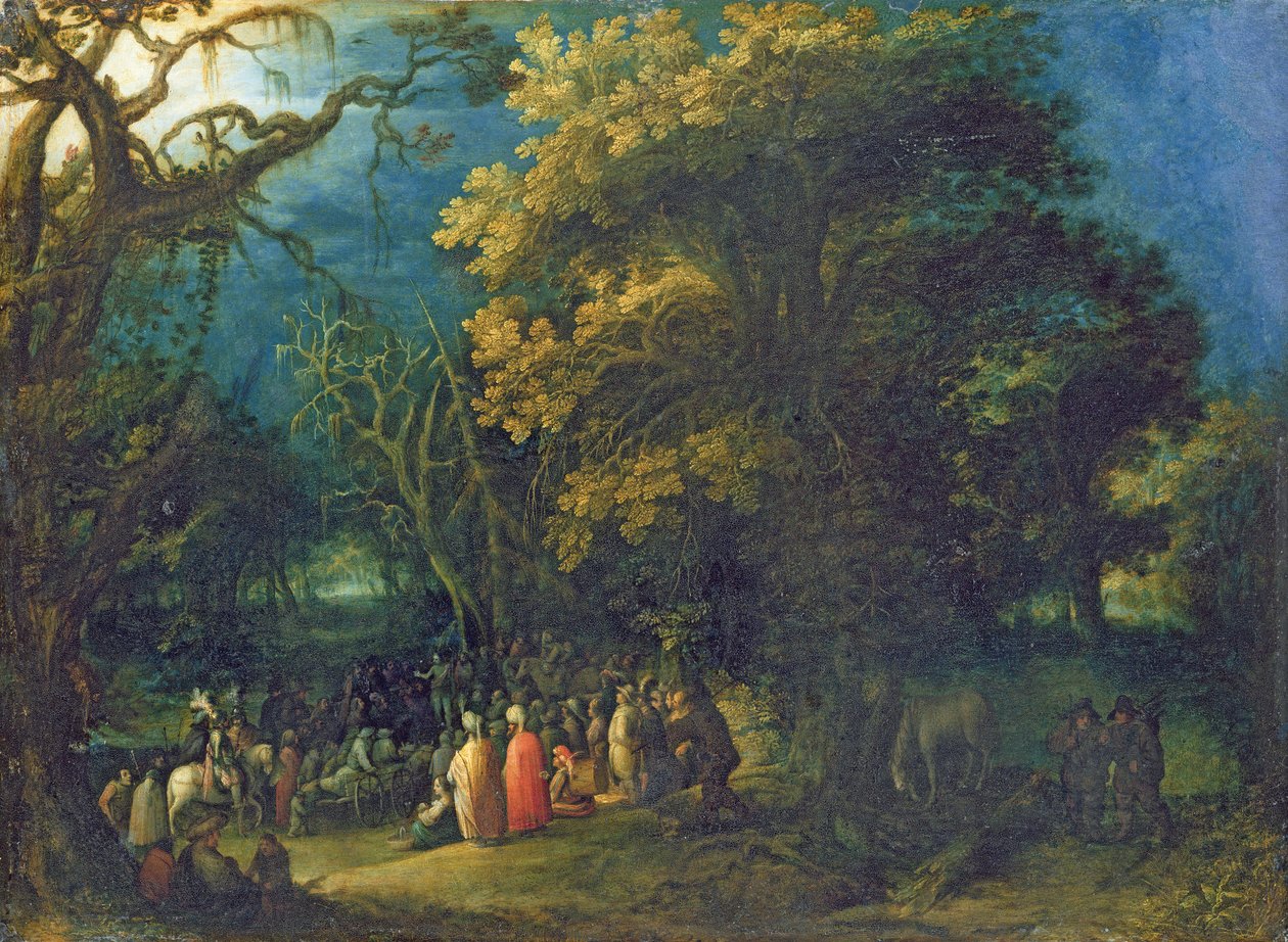 Johannes Kastajan saarna (öljy kuparille) tekijältä Adam Elsheimer