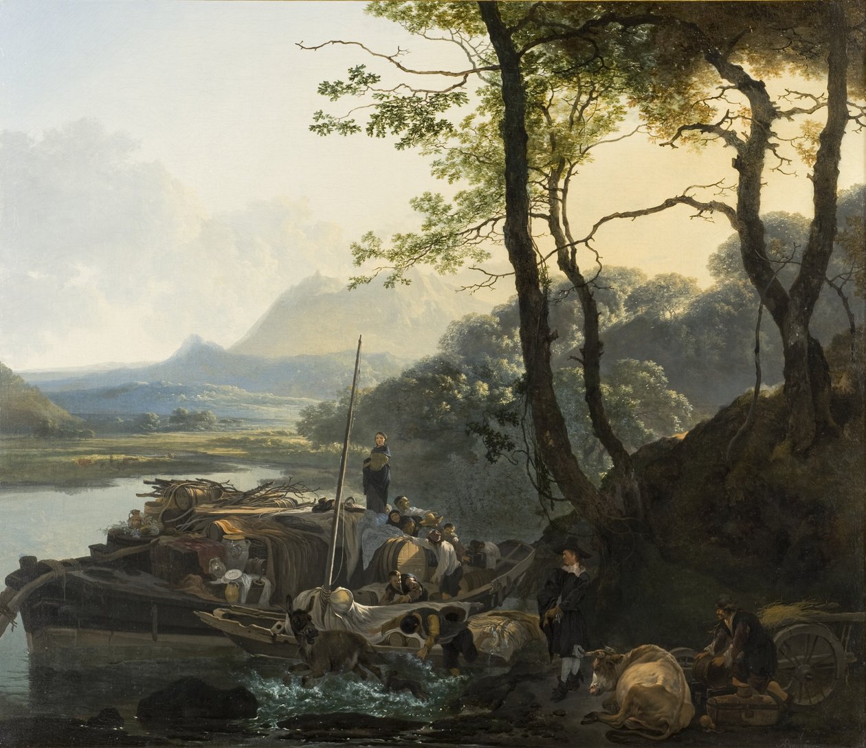 Lautta, n. 1657 tekijältä Adam Pynacker