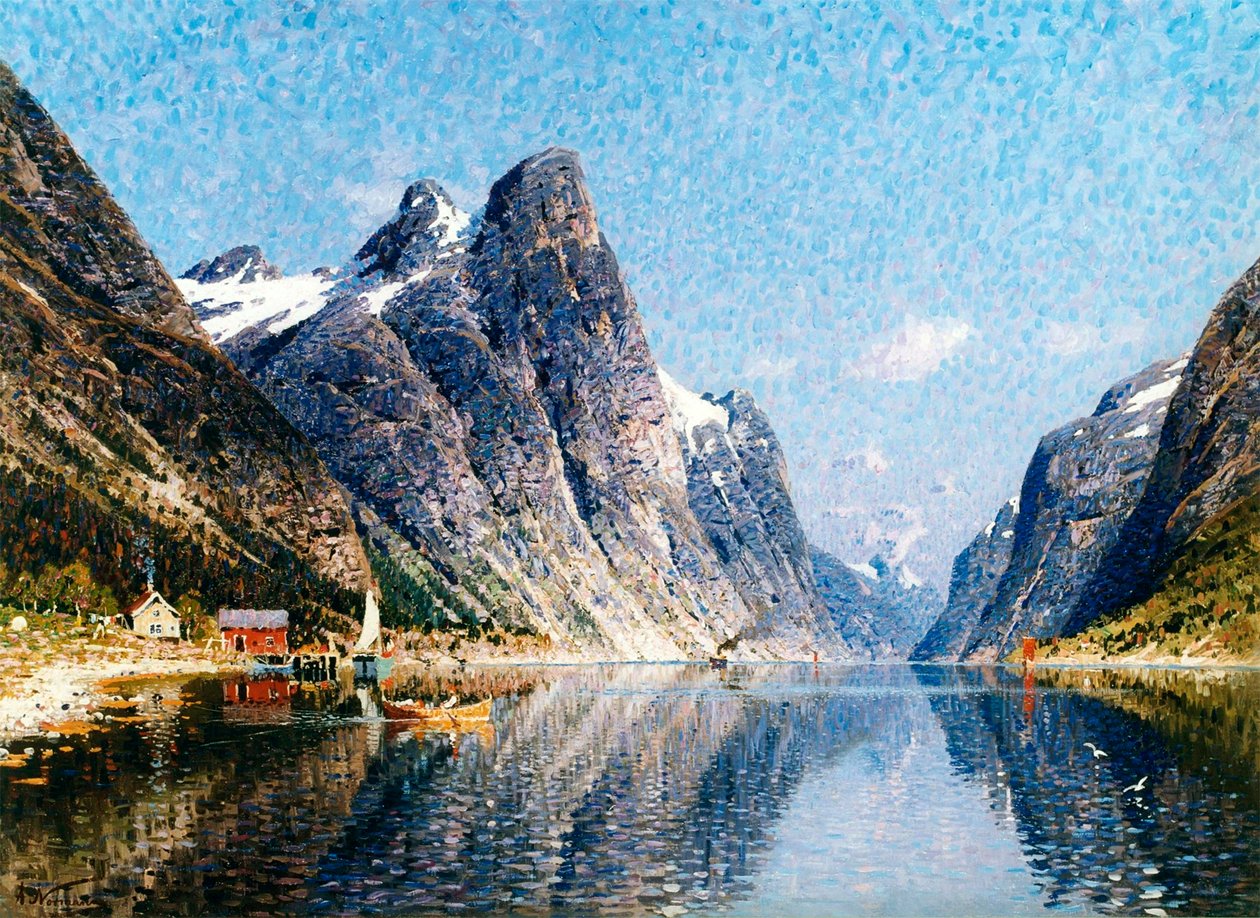 Norjalainen vuonokohtaus". tekijältä Adelsteen Normann