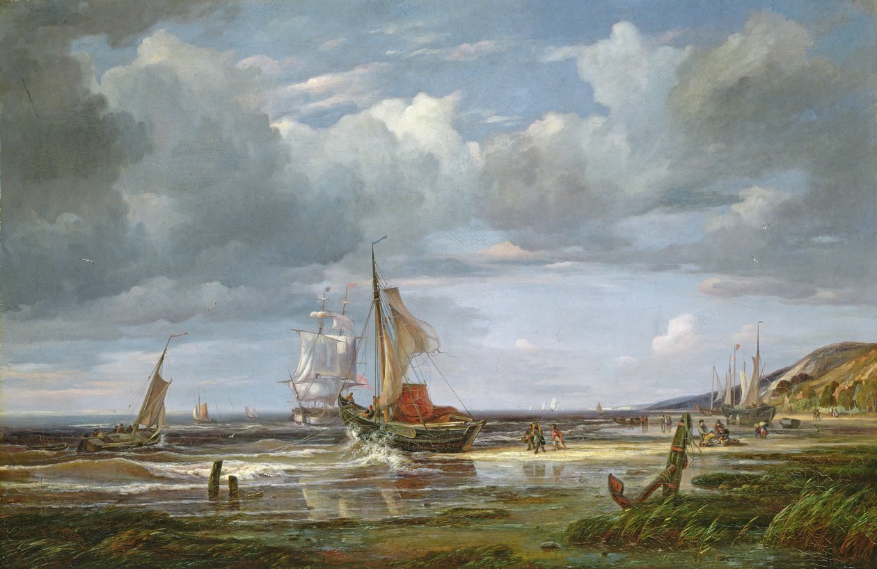 Elbe Blankenesessä, 1844 tekijältä Adolf Vollmer