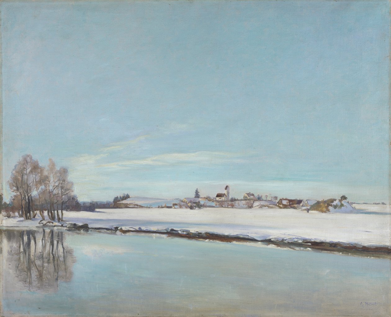 Talvimaisema (maisema Dachaussa) tekijältä Adolf Holzel