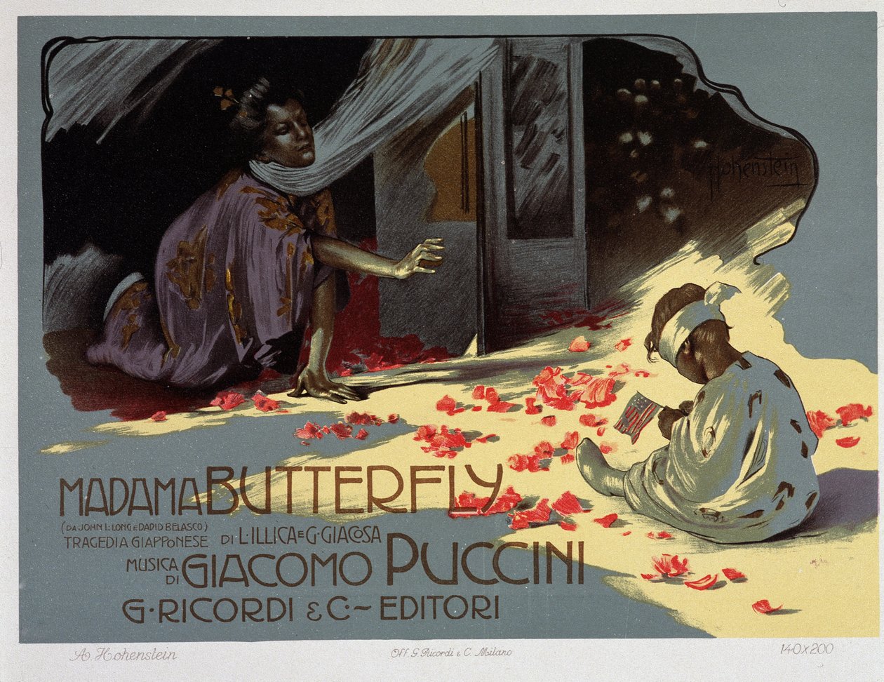 Puccinin "Madame Butterfly". tekijältä Adolfo Hohenstein