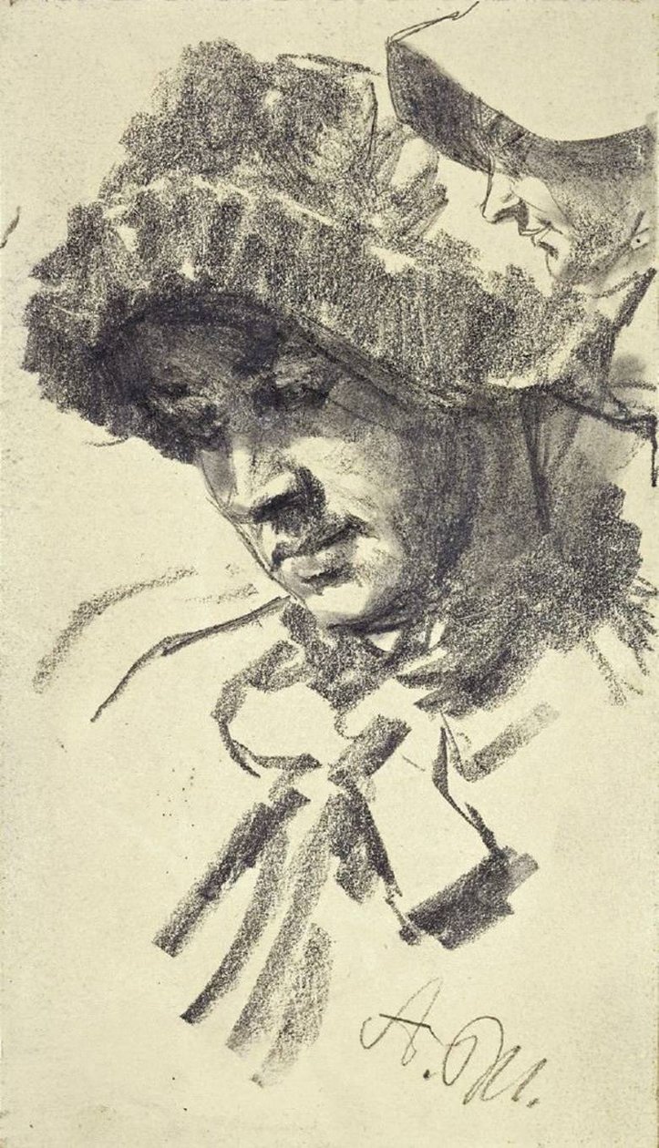 Frau mit Hut tekijältä Adolph Menzel