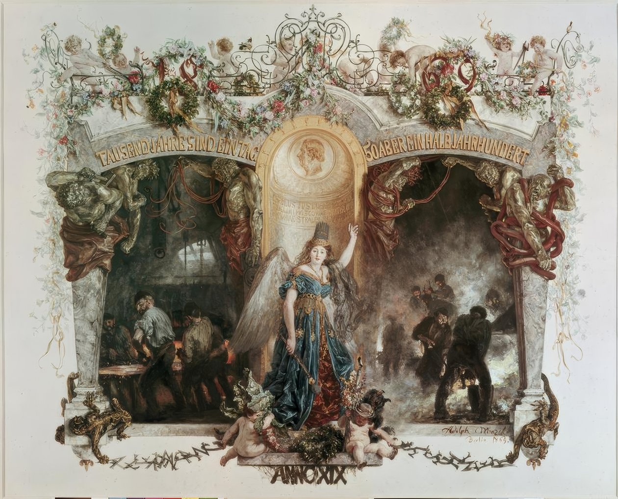 Addresse zum fünfzigjährigen Jubiläum der Firma Heckmann tekijältä Adolph Menzel