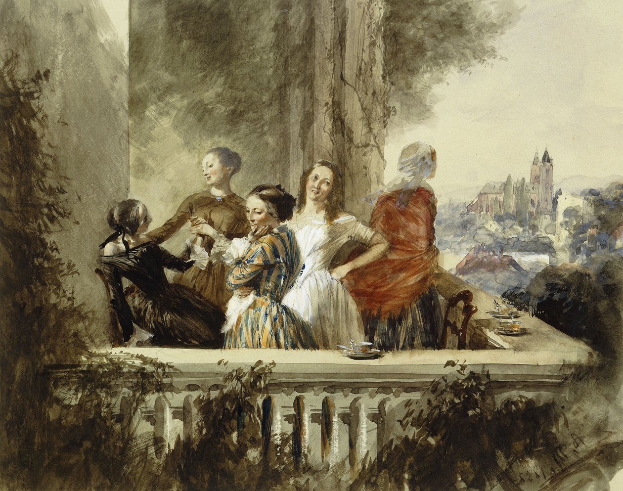 Ulkona, 1852 tekijältä Adolph Menzel