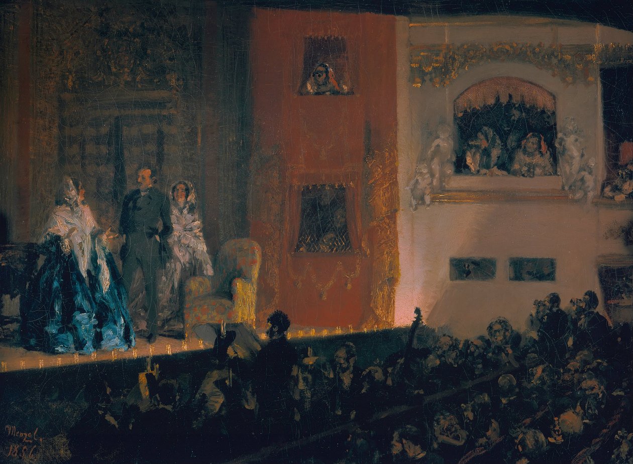 Gymnase-teatteri Pariisissa, 1856 tekijältä Adolph Menzel