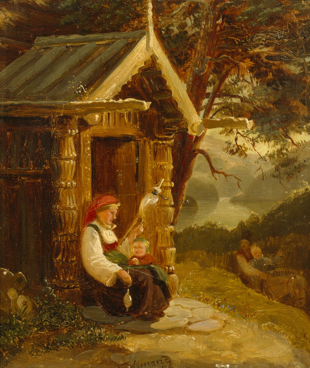 Ilta Tinn-järvellä tekijältä Adolph Tidemand