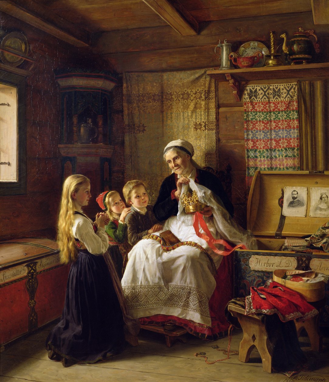 Isoäidin hääkruunu tekijältä Adolph Tidemand