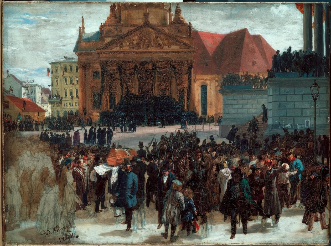 Aufbahrung der Märzgefallenen tekijältä Adolph Menzel