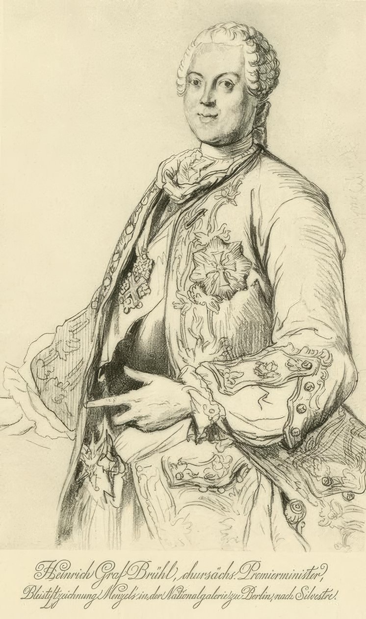 Heinrich von Brühl / Menzel n. Silvestre tekijältä Adolph Menzel