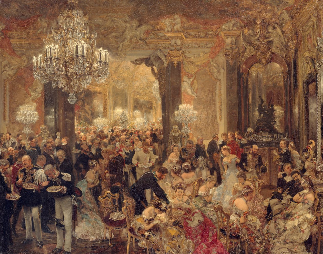 Dinner at the Ball, 1878 tekijältä Adolph Menzel