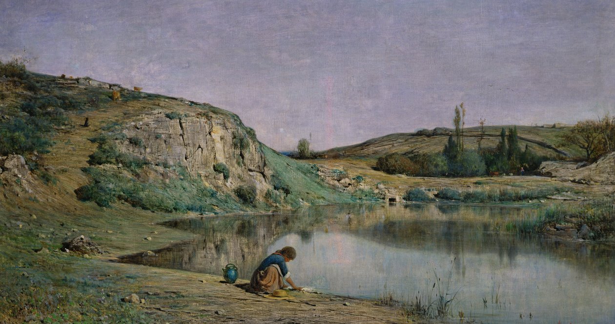 Bourget-järven ranta (Bord du Lac du Bourget) tekijältä Adolphe Appian