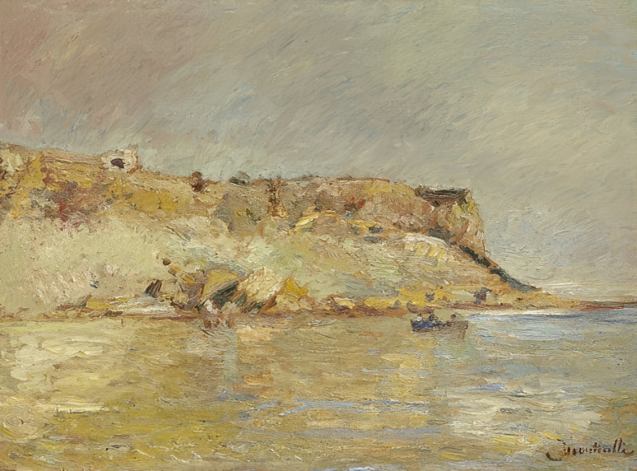 Kallioinen rannikko. 1870-80 tekijältä Adolphe Joseph Thomas Monticelli