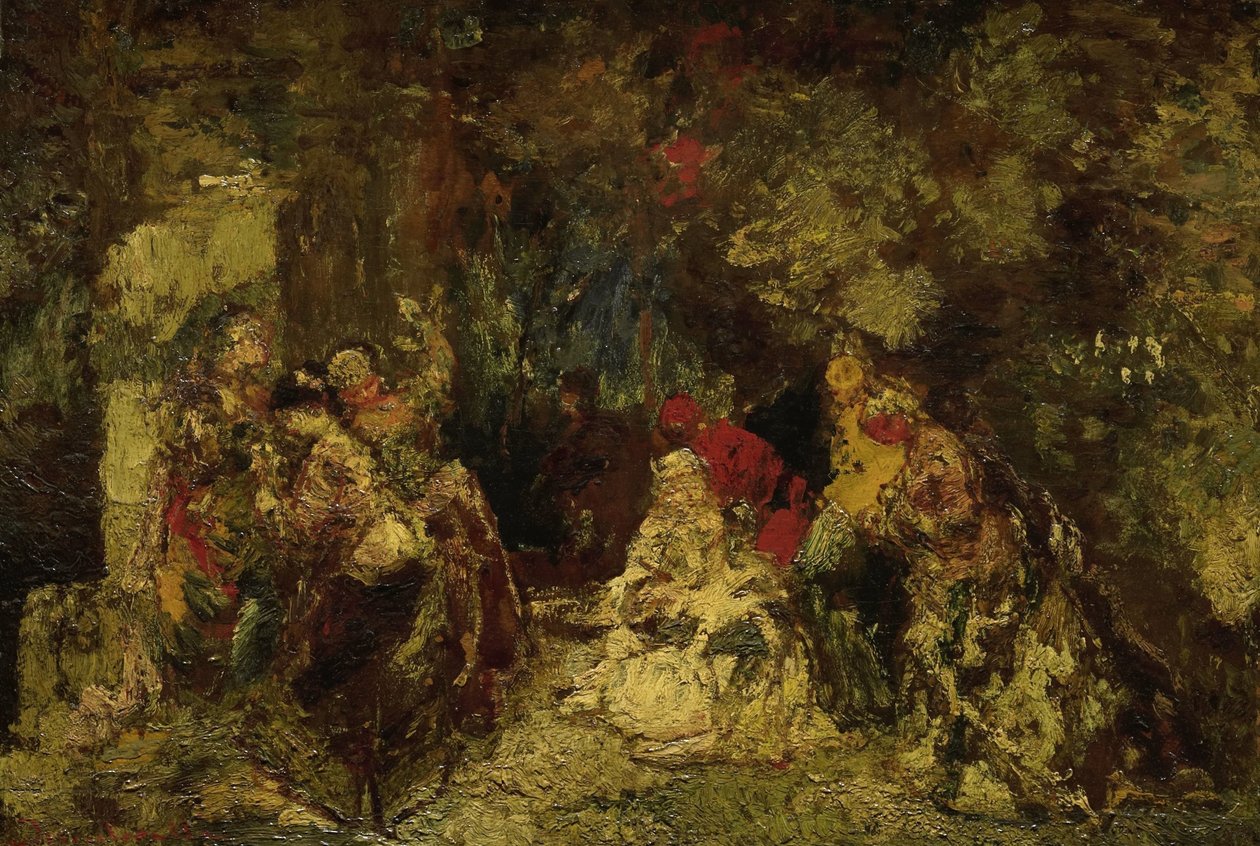 Naiset metsässä tekijältä Adolphe Joseph Thomas Monticelli