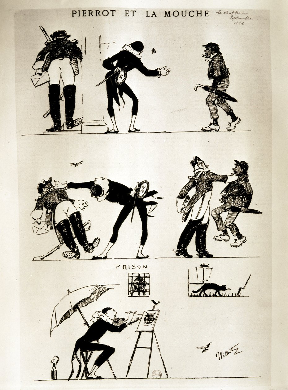 Pierrot ja La Mouche tekijältä Adolphe Leon Willette