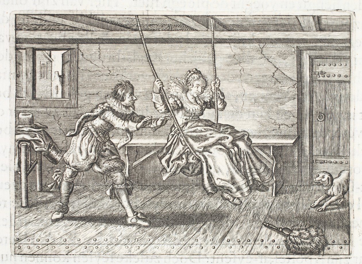 Nopeammin ja hitaammin, kuvitus Johannes de Brunen (1589-1658), Jan Jacobs Schipperin teoksesta "Emblemata of Zinne-werk", Amsterdam, 1661 tekijältä Adriaen Pietersz van de Venne