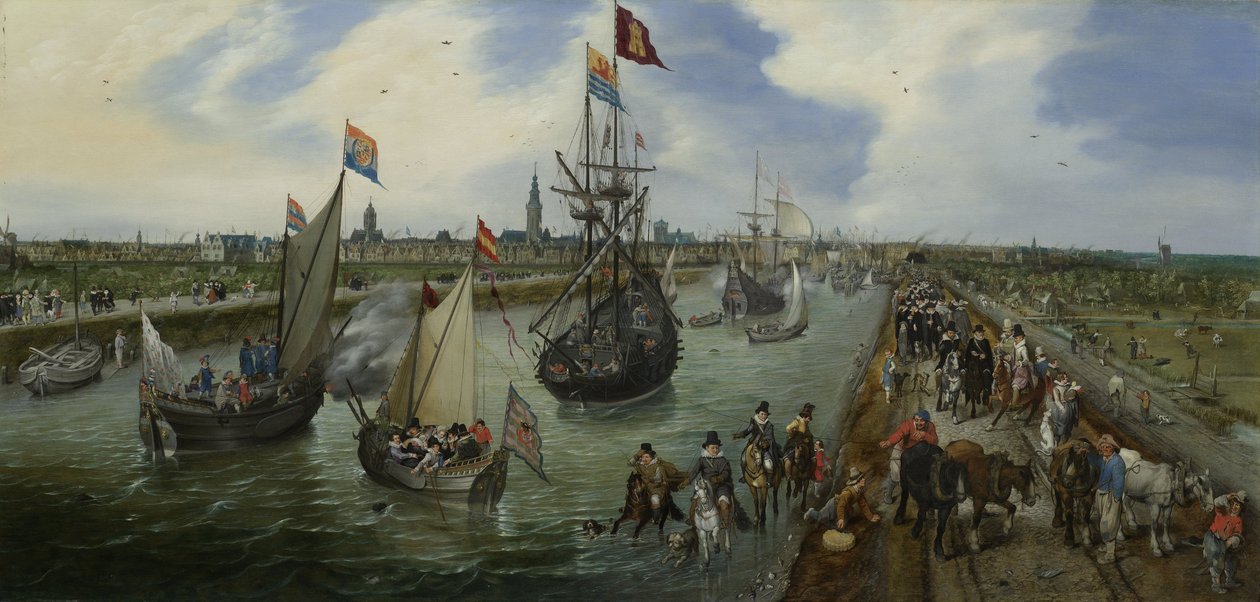 Arvoisan henkilön lähtö Middelburgista, 1615. tekijältä Adriaen Pietersz van de Venne