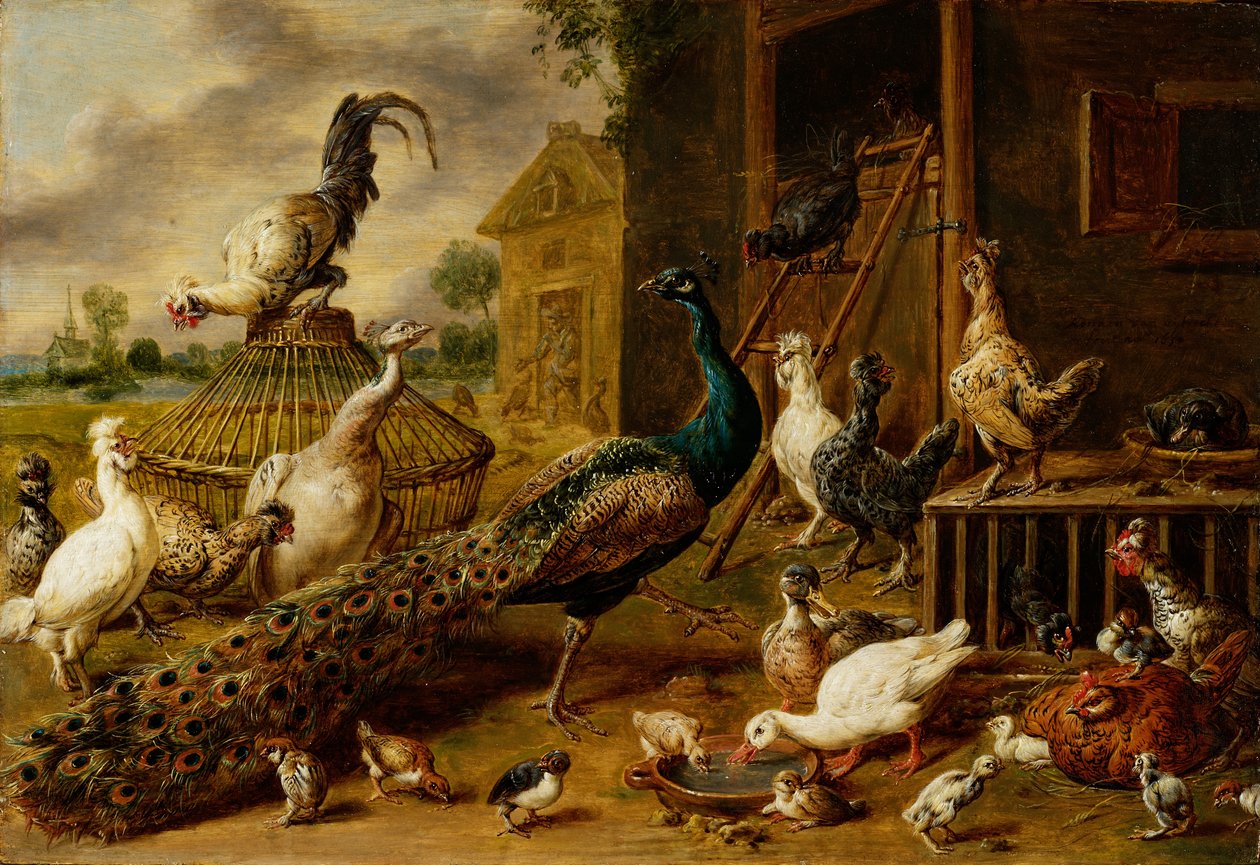 Siipikarjatila, 1650 tekijältä Adriaen van Utrecht