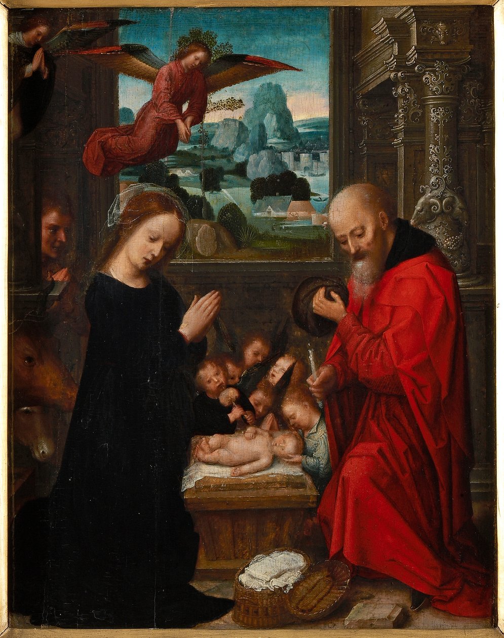 Kristuksen syntymä, noin 1525-1550. tekijältä Adriaen Isenbrant