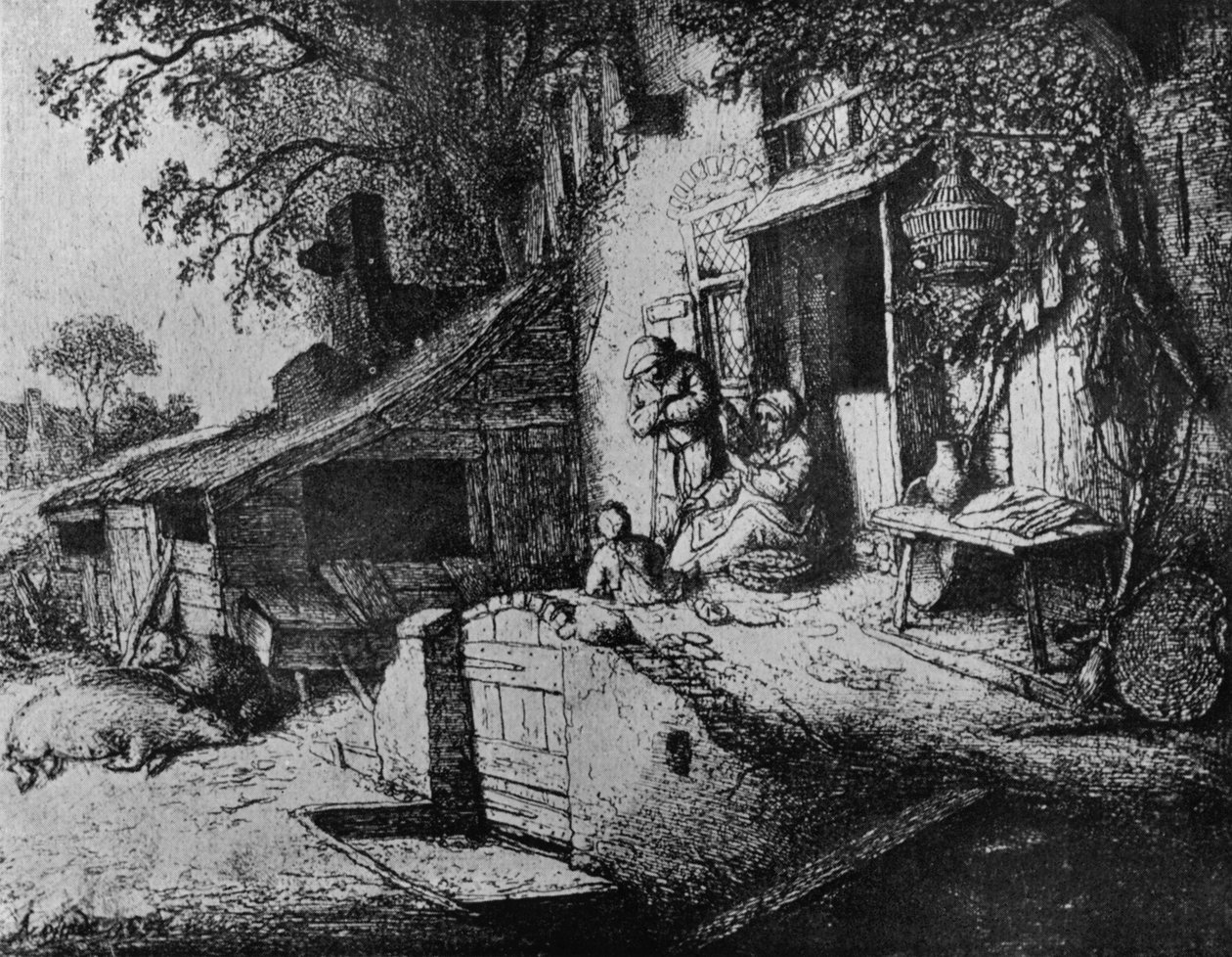Pyörivä nainen, 1652 tekijältä Adriaen Jansz. van Ostade