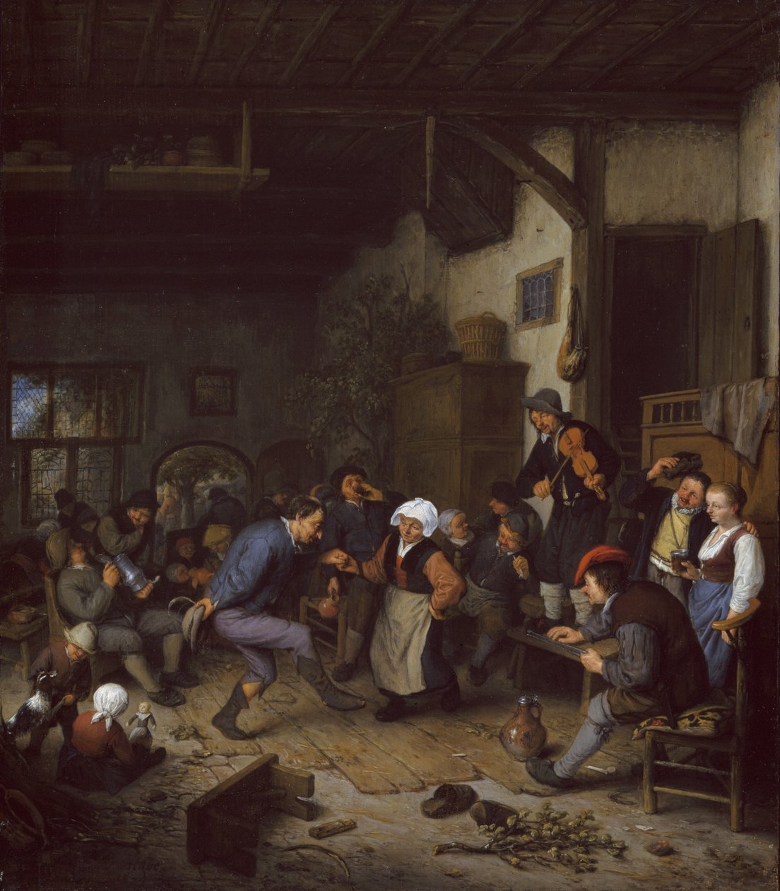 Merrymakers majatalossa, 1674 tekijältä Adriaen Jansz. van Ostade