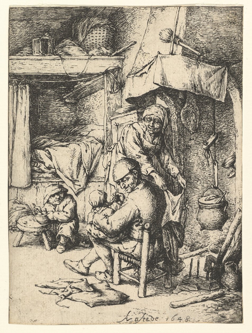 Pater Familias, 1648. tekijältä Adriaen Jansz. van Ostade