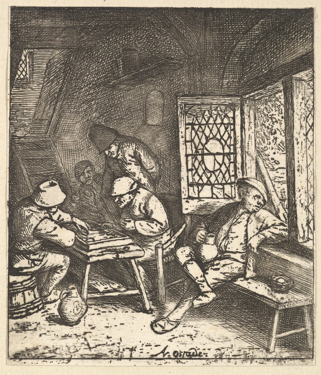 Tric Trac Players, 1610-85. tekijältä Adriaen Jansz. van Ostade