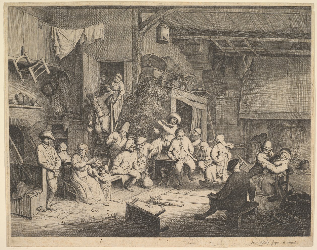 The Dance at the Inn, 1652. tekijältä Adriaen van Ostade